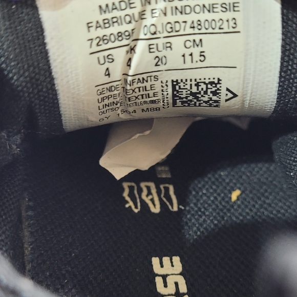 CONVERSE ALL STAR STREET OX LOW MONO BLACK SHOE BABY TODDLER SIZE 4 - Picture 5 of 13